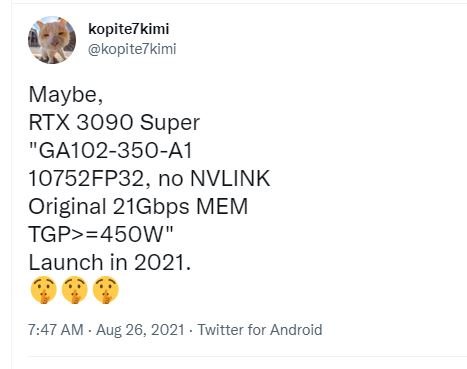 Nvidia RTX 3090 Super Leak