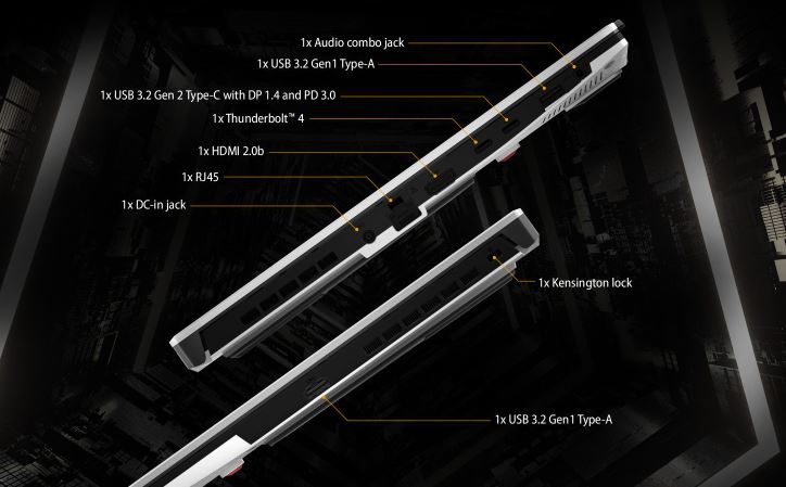 Asus TUG gaming laptop I/O ports
